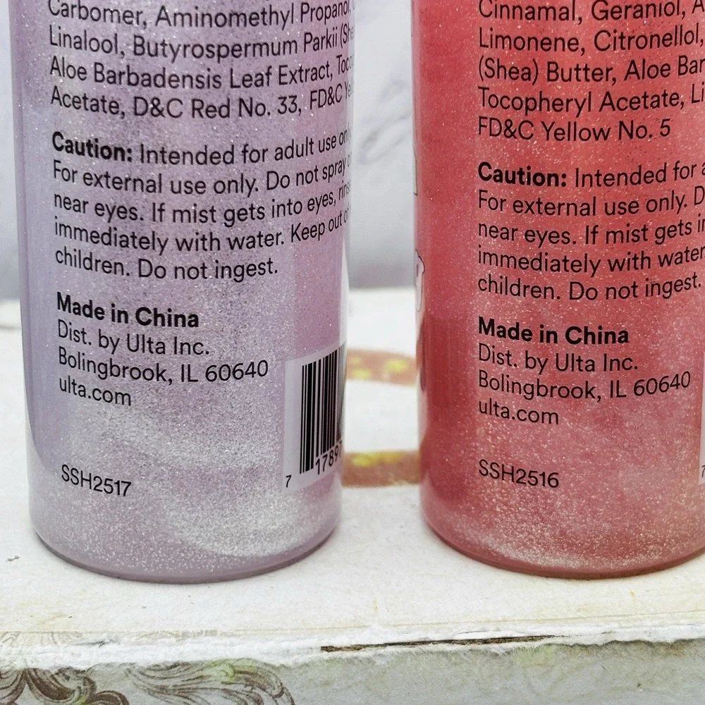 Sweet & Shimmer by Ulta Shimmer Body Mist Lot 2 Frosted Coconut Sparkling Berry